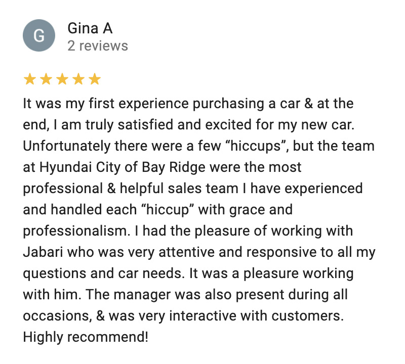 Google Reviews for Hyundai City of Bay Ridge