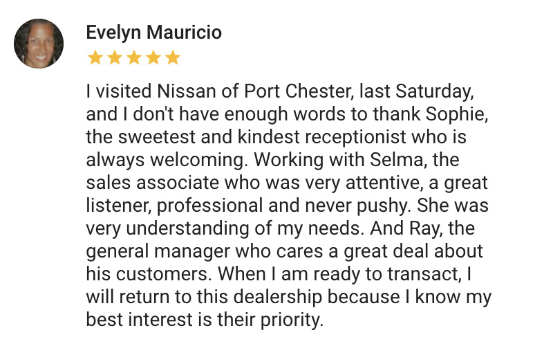 Google Reviews for Nissan City of Port Chester