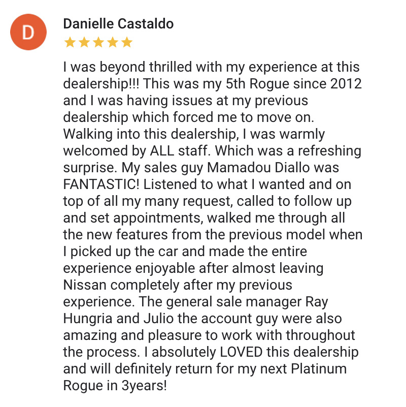 Google Reviews for Nissan City of Port Chester