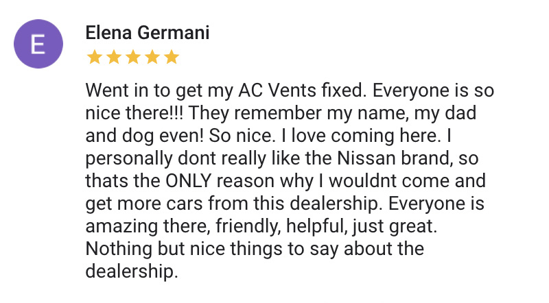 Google Reviews for Nissan City of Port Chester