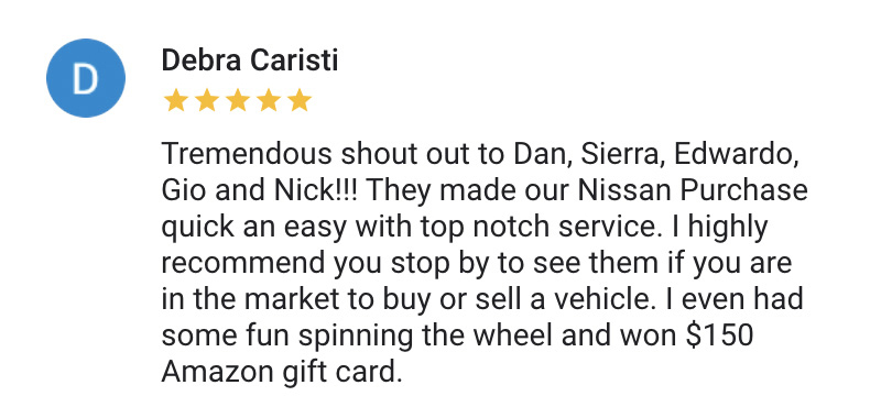 Google Reviews for Nissan City of Red Bank